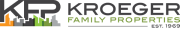 a graphic of a city skyline with the word krogers family properties on it