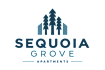 A logo for Sequoia Grove Apartments featuring trees.