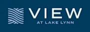 A logo with the text "VIEW at LAKE LYNN" in front of a blue background.