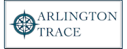 A logo with a compass rose and the words "Arlington Trace" in blue.