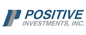 The image is a logo of a company named "Positive Investments, Inc.".