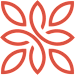 A graphic of four red leaves on a green background.