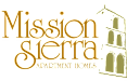 A logo for Mission Sierra Apartment Homes featuring a stylized drawing of a building.