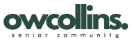 a green logo with the words owls senior community on it