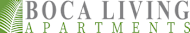 The image is of a logo for Boca Living Apartments.