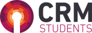 a logo with the words ccm students on a green background