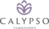 the logo for calypso townhomes on a green background