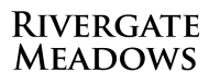 a logo for riverside meadows with a green background