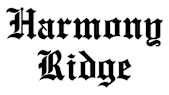 The image displays the words "Harmony Ridge" in a stylized font.