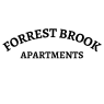 a logo for forerest brow apartments on a green background