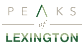A green sign with the words "Peaks of Lexington" written on it.