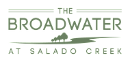 The Broadwater at Salado Creek logo with a tree and water.