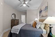 Active Adult bedroom with ceiling fan