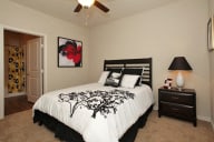 model apartment bedroom with furnishings