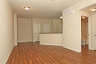 vacant apartment living room and kitchen in background