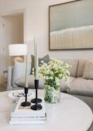 Living room decor at Saltaire Apartment Homes in Santa Rosa Beach, FL