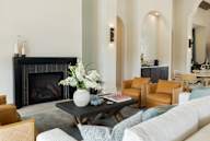 Clubhouse lounge and fireplace at Saltaire Apartment Homes in Santa Rosa Beach, FL