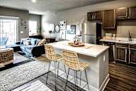 Modern Living Room at Sterling at Prairie Trail in Ankeny, IA