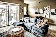 Modern living room at Sterling at Prairie Trail in Ankeny, IA