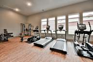 A gym with treadmills, elliptical machines, and other cardio equipment.