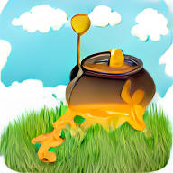 a vector illustration of a pot of gold on a grassy hill
