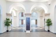 Internal corridor in the Court with arches and pillars