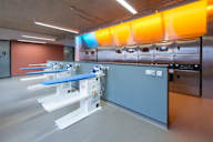 Ironing board and washing machines