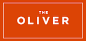 A graphic with a bold orange background and the words "The Oliver" written in white.