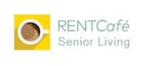 A logo for RENTCafé Senior Living featuring a coffee cup.