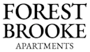 The image shows a logo for a company named Forest Brooke Apartments.