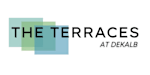 A logo with the text "The Terraces at DeKalb" in black font on a white background.