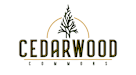 A logo for Cedarwood Commons features a stylized cedar tree.