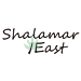 A logo with the words "Shalamar East" in black font on a green background.