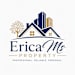 A logo for Erica M Property featuring a house and a tree.