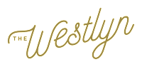 The image displays the text "The Westlyn" in a cursive, gold font on a green background.