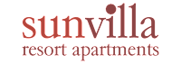 Sunvilla resort apartments logo on green background.