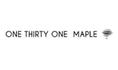 A logo with the text "ONE THIRTY ONE MAPLE" on a white background.