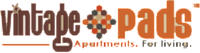 Vintage Pads apartments logo with brown and orange colors.