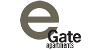 A logo with the text "Gate" and "appartments" below it.