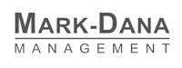 The image shows a logo with the text "MARK-DANA MANAGEMENT".