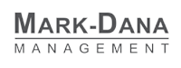 The image shows a logo with the text "MARK-DANA MANAGEMENT".