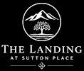 A logo with a tree, mountains, and the text "The Landing at Sutton Place".