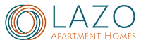 The image is a logo for a company named "LAZO" that provides apartment homes.