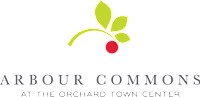 A logo with a green leaf and a red cherry on it.