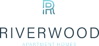A logo with the text "Riverwood Apartment Homes" is displayed.