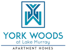 the logo for york woods at lake murray apartment homes