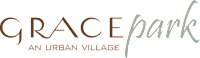 The image displays the name "Grace Park" in a stylized font, with the tagline "An Urban Village" beneath it.
