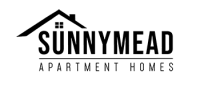 the logo for sunny head apartments with a house on a green background