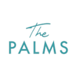 a blue logo with the words the palms on it