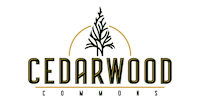 A logo for Cedarwood Commons features a stylized cedar tree.
